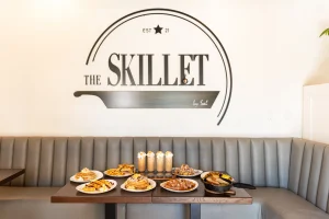 The Skillet by Sal restaurant interior and brunch spread – The Skillet NJ