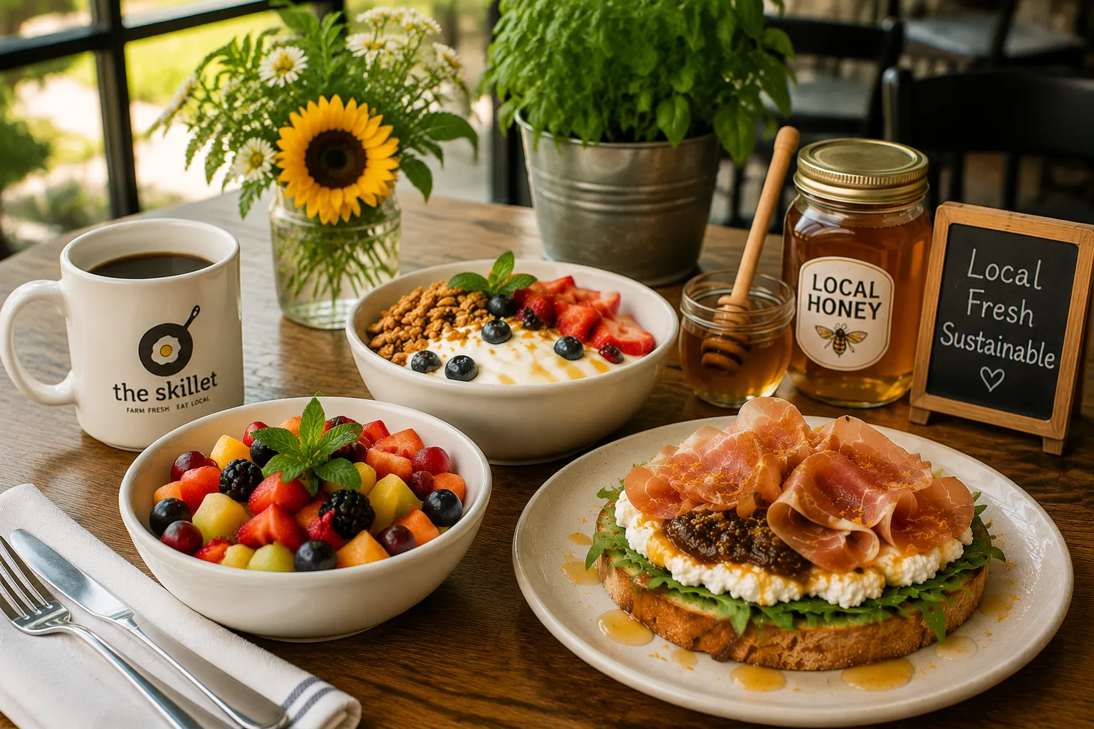 Local honey, seasonal fruit, and breakfast dishes at The Skillet NJ