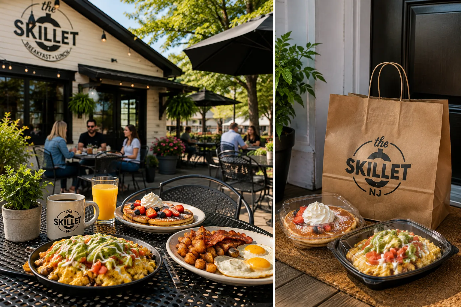 Outdoor dining and breakfast delivery from The Skillet NJ